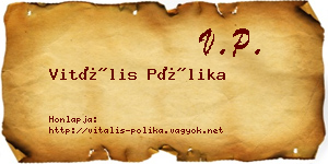 Vitális Pólika névjegykártya
